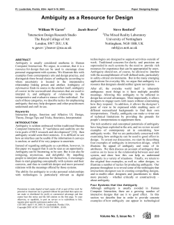 Ambiguity as a Resource for Design