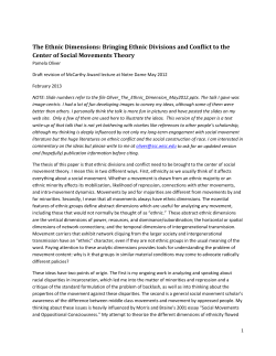 The Ethnic Dimensions: Bringing Ethnic Divisions and Conflict to the