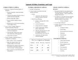 Appeals of Ethics, Emotions, and Logic