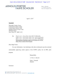 Monitor 4 11 2017 Memo to Court re Approval of BWC Op Order