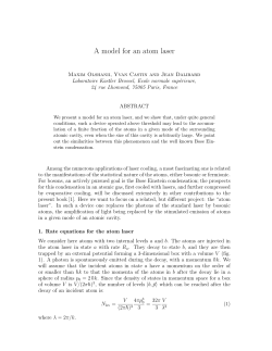 A model for an atom laser - ENS-phys
