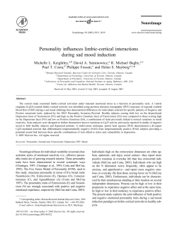 Personality influences limbic-cortical interactions during sad mood