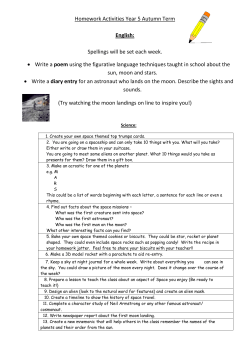 Homework Activities Year 5 autumn term 2016