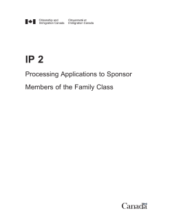 IP 2 - Processing Applications to Sponsor Members of the Family