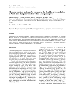 Allozyme variation in Parnassius mnemosyne (L.) (Lepidoptera