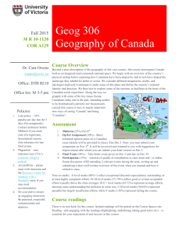 Geography of Canada - University of Victoria