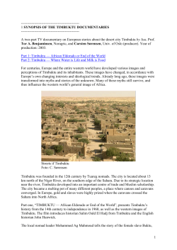 1 synopsis of the timbuktu documentaries