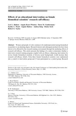 Bakken et al. 2010, Effects of an educational intervention on female