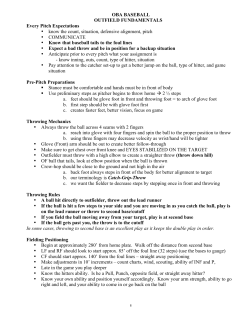 OBA BASEBALL OUTFIELD FUNDAMENTALS Every Pitch