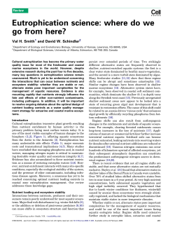 Eutrophication science: where do we go from here?