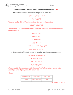 Department of Chemistry University of Texas at