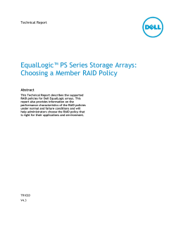 EqualLogic&trade; PS Series Storage Arrays: Choosing