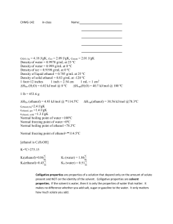 cH2O, liq = 4.18 J/gK, cice = 2.09 J/gK, csteam