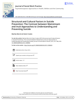 Structural and Cultural Factors in Suicide Prevention: The Contrast