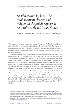 Secularization by law? The establishment