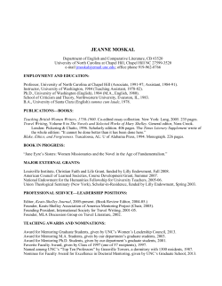 Curriculum Vitae - English (UNC-CH)