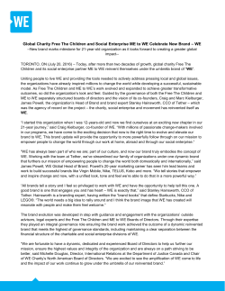 Global Charity Free The Children and Social Enterprise ME