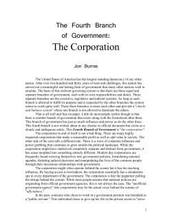 The Fourth Branch of Government
