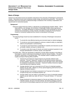 Classroom Support Services Design Guide Basis of Design