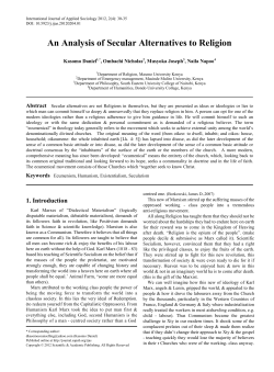 Ecumenism, Humanism, Existentialism, Secularism.