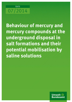 Behaviour of mercury and mercury compounds at the underground