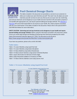 Pool Chemical Dosage Charts