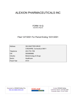 FORM 10-Q - Alexion Pharmaceuticals, Inc.