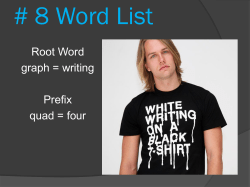 8 Word List graph = writing