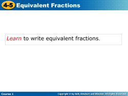 4-5 Equivalent Fractions