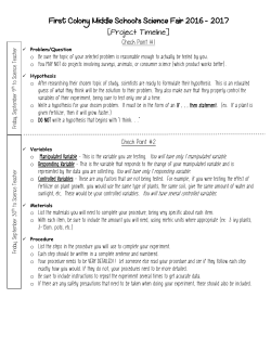 First Colony Middle School`s Science Fair 2016-2017