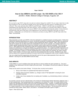 How to Use Arrays and DO Loops: Do I DO OVER or