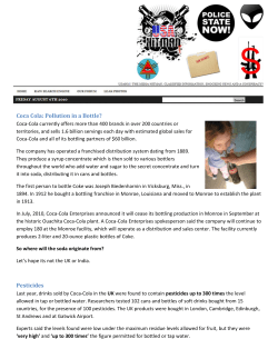 Coca Cola: Pollution in a Bottle?