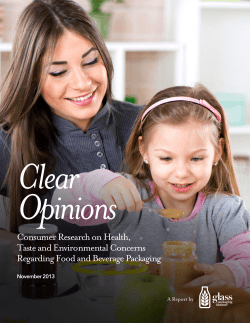 Consumer Research on Health, Taste and Environmental Concerns