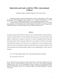 Bank debt and trade credit for SMEs: international evidence