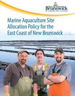 Marine Aquaculture Site Allocation Policy for the East