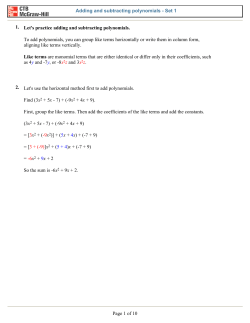 1. Let`s practice adding and subtracting