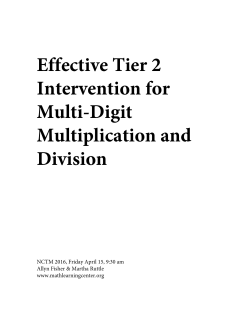 Effective Tier 2 Intervention for Multi