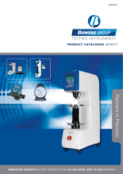 Hardness Testing Catalogue - Europe