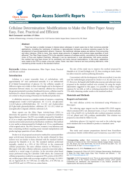 Cellulase Determination: Modifications to Make the Filter Paper