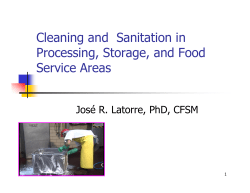Cleaning and Sanitation in Processing, Storage, and Food