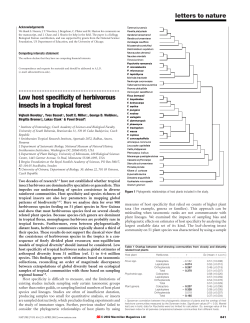 Low host specificity of herbivorous insects in a tropical forest