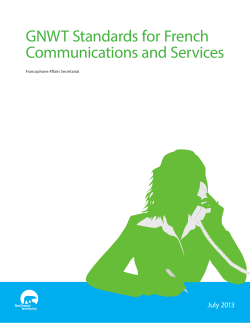 GNWT Standards for French Communications and Services