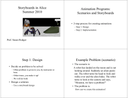 Storyboards in Alice y Summer 2010 Animation Programs