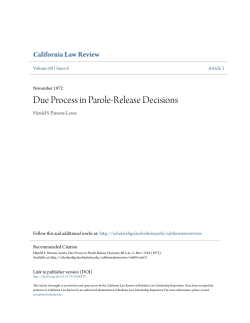 Due Process in Parole-Release Decisions