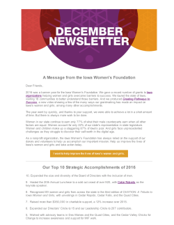 December 2016 - Iowa Women`s Foundation