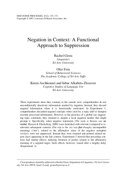 Negation in Context: A Functional Approach to Suppression
