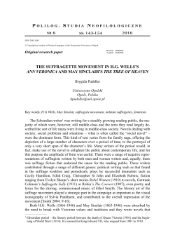 the suffragette movement in hg wells`s ann veronica and may