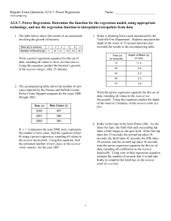 A2.S.7: Power Regression: Determine the function for the