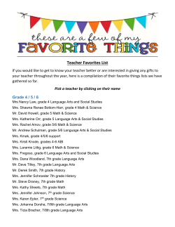 Teacher Favorites List - La Mesa