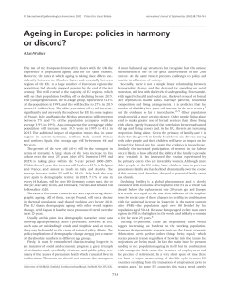 Ageing in Europe: policies in harmony or discord?